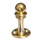 Brass Gallery Rail solid polished brass end post with a single dead-end hole for terminating shelf gallery rails, single product shot on white background.